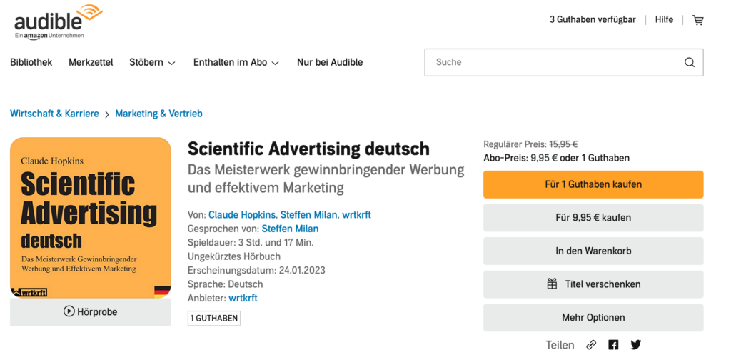 Ab sofort auch auf Audible erhältlich